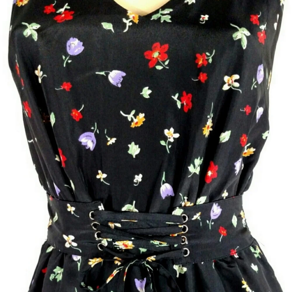 MOMO Floral Long vintage Dress Womens Small - Picture 2 of 3